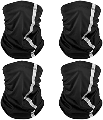 4 Pieces Neck Gaiter Visibility Reflective Safety Bandana Sun Protection Scarf