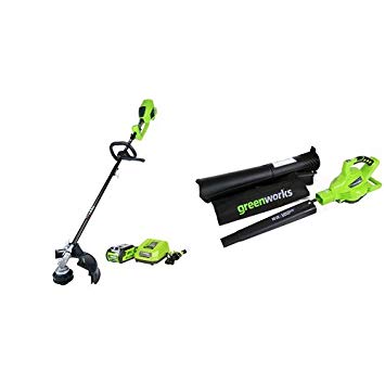 Greenworks DigiPro G-MAX 40V Cordless String Trimmer and Blower/Vac, 2Ah Li-Ion Battery