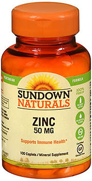 Sundown Zinc 50 mg Caplets 100 Caplets (Pack of 2)