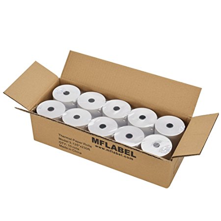 MFLABEL 10 Rolls Thermal Receipt Paper Rolls 3-1/8 x 230ft