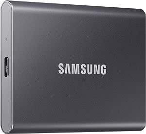 SAMSUNG T7 Portable SSD, 4TB External Solid State Drive, Speeds Up to 1,050MB/s, USB 3.2 Gen 2, Reliable Storage for Gaming, Students, Professionals, MU-PC4T0T/AM, Gray (Renewed)