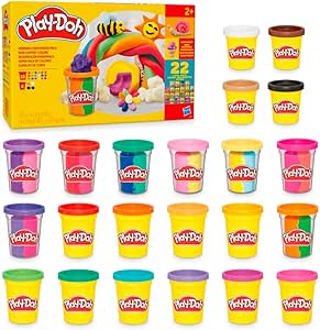 Play-Doh - Mon Coffret Coloré, Pack de 22 Pots de Pâte à Modeler (113 g et 57 g), 30 Couleurs Éclatantes, Loisirs Créatifs pour Filles et Garçons dès 2 Ans