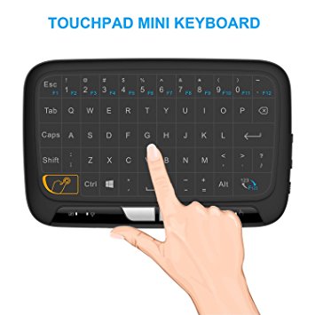 Mitid Full Touchpad Mini Keyboard Mouse Combo, 2.4GHz Wireless Remote Controls Google / Android TV Box, Smart TV, IPTV (Black)