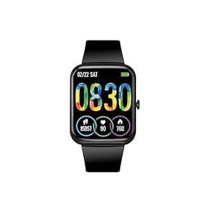 Promate Xwatch-B18 Fitness Smart Watch, 1.8” Display Bluetooth Calling, IP67 Water Resistant, Voice Assistant, 15 Days Battery Life, 27 Sports Modes, Real-time HR Monitor, 100  Watch Faces (Black)