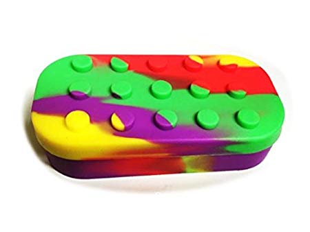 Multi Compartment Silicone Concentrate Container Non Stick Large Lego Vial Oil Wax Cream Jar Dab 6   1 7 in 1 Multi Colored Colors ( Purple Yellow Green Red )