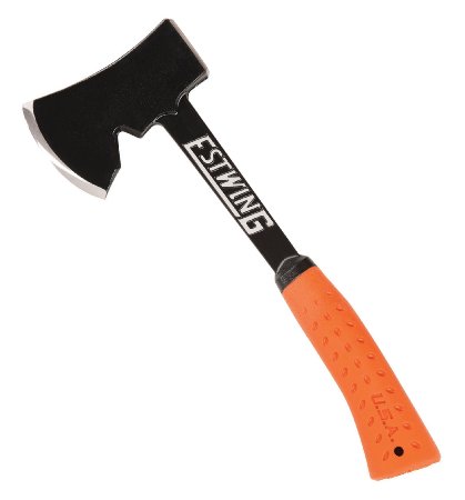 Estwing EO-25A 14" Camper's Axe with Orange Shock Reduction Grip, Black Finish