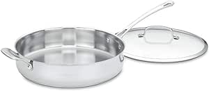 Cuisinart 433-30H Contour Stainless 5-Quart Saute Pan with Helper Handle and Glass Cover