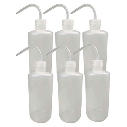 Safety Wash Bottle Squeeze Bottle LDPE with Narrow Mouth 500ml/17oz Pack of 6