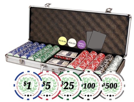 Da Vinci Professional Casino Del Sol Poker Chips Set with Case (Set of 500), 11.5gm