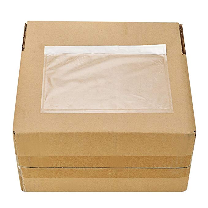 7.5" x 5.5" Clear Adhesive Top Loading Packing List / Shipping Label Envelopes (200 Pack)