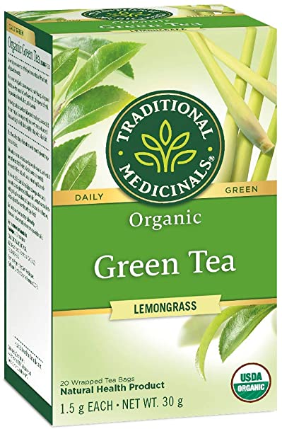 Traditional Medicinals Organic Green Tea With Lemongrass, 20 tea bags, 30g