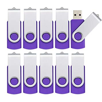 KOOTION 10 Pack 32GB USB 2.0 Flash Drives Pen Drive Memory Stick Thumb Drive USB Drives, Purple