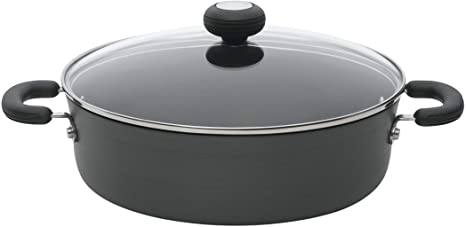 Circulon Hard-Anodized Nonstick 4-Quart Covered Casserole, Black