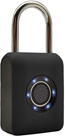 Guard Dog Security Fingerprint Padlock - Smart Lock Ideal for Bikes, Lockers and Luggage - Travel Lock (Black)