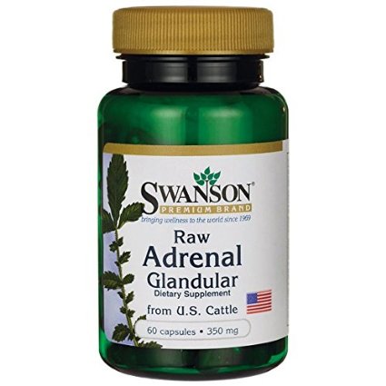 Swanson Raw Adrenal Glandular 350 mg 60 Caps