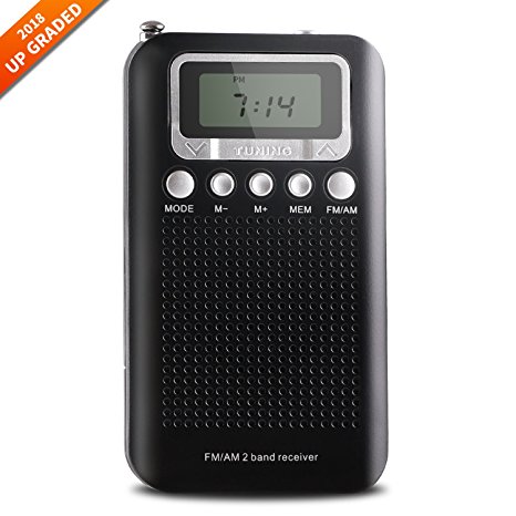 AM FM Portable Transistor Radio,Pocket Radio with 3.5mm Headphone Jack,Battery Operated Portable Radio,Stereo Mode,Memory Mode and Sleep Timer
