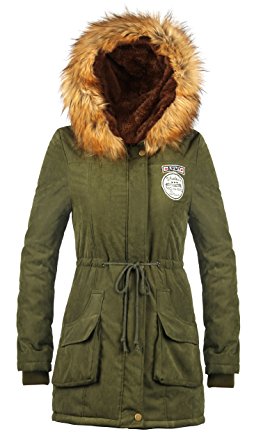 iLoveSIA Womens Hooded Warm Winter Coats Faux Fur Lined Parkas