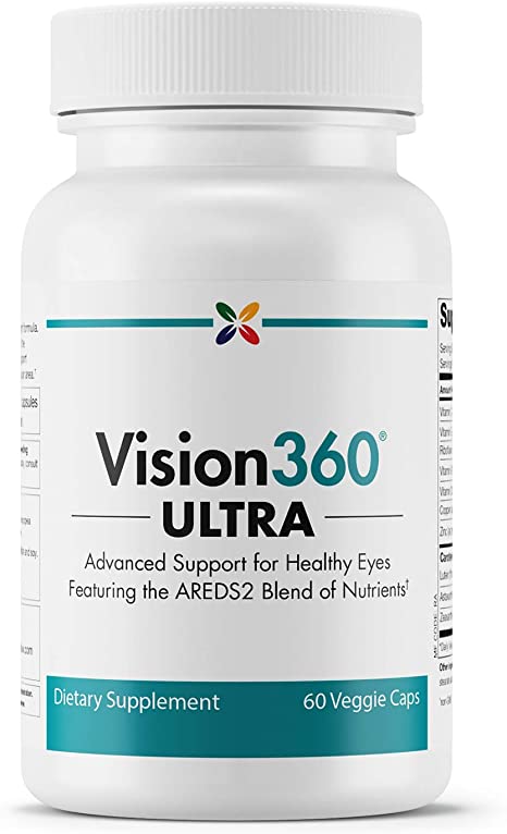 Stop Aging Now - Vision360 Ultra - Advanced Support for Healthy Eyes Featuring The AREDS2 Blend of Nutrients - 60 Veggie Caps