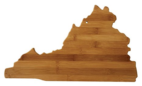 Totally Bamboo State Cutting & Serving Board, Virginia, 100% Bamboo Board for Cooking and Entertaining