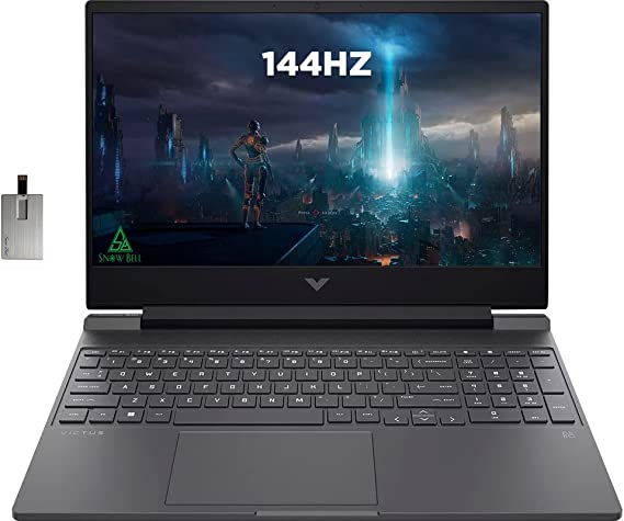 2022 HP Victus 15.6" 144Hz Gaming Laptop, Intel 12th Core i7-12650H, 32GB DDR4 RAM, 1TB PCIe SSD, NVIDIA GeForce RTX 3050Ti Graphics, Backlit Keyboard, Windows 11, Mica Silver, 32GB Snowbell USB Card