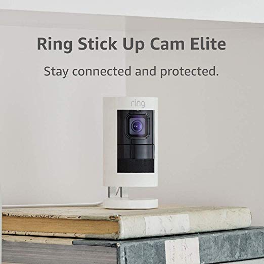 Ring Stick Up Cam Elite Power over Ethernet HD Security Camera with Two-Way Talk, Night Vision, White, Works with Alexa