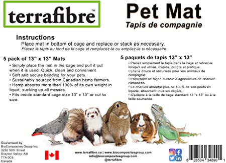 Terrafibre Hemp 5 Pack Pet Cage Mat