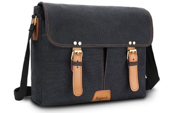 Bagerly Canvas Flap-Over Business Laptop Messenger Bag Briefcase