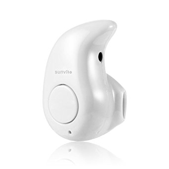 Sunvito Bluetooth 4.0 Headphone Headset Mini Invisible Ultra-small S530 Earphone for iPhone Android Smartphone (White)