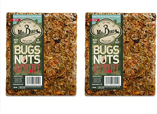 2-Pack of Mr. Bird Bugs, Nuts, Fruit Large Wild Bird Seed Cake 1 lb. 10 oz.