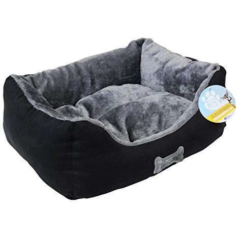 Me & My Black & Grey Small Super Soft Dog Bed