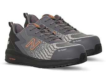 New Balance Men's Composite Toe Speedware Industrial Boot, Grey/Orange, 9.5