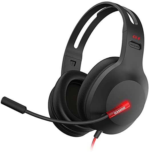 Edifier G1 USB Professional Headset with Microphone Noise Cancelling Microphone, LED Lights - Ideal for Gaming, PC, PUBG, PS4, PC LD2-G1-BK, Black