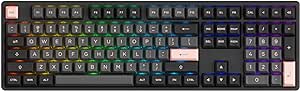 Akko Hot Swappable Mechanical Keyboard, 5108S Black&Pink Full Size Keyboard, 108-Key RGB Backlit Gaming Keyboard with Doubleshot PBT Keycaps/Jelly Pink Linear Switches/USB C Wired for PC Windows