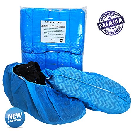 Disposable Shoe Covers XL - Designed to Fit All Sizes Shoes and Boots - Durable and Perfect for Contractors, Plumbers and Any Visitors or Size Shoe at Your Home - 100 Per Pack