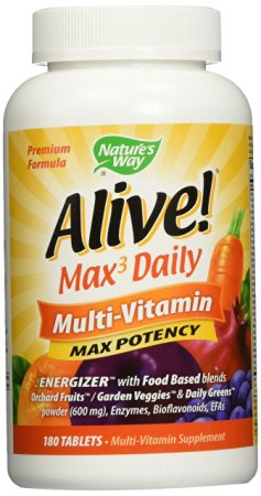 Nature's Way Alive! Max Potency Multi-Vitamin, 180 Tablets