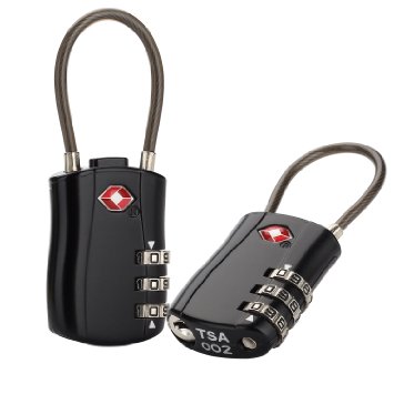Luggage Locks EnGive TSA Approved Cable Combination Luggage Locks 2 Packs