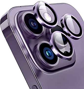 Dadanism Camera Lens Protector for iPhone 14 Pro/iPhone 14 Pro Max, Individual Metal Ring 9H Tempered Glass Camera Cover, Keep Lens Original Design, Ultra High Definition, Case Friendly Anti-Scratch(Purple)