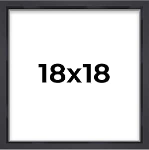 18x18 Shadow Box Frame Contemporary Black Finish | 1" Depth of Usable Space| Interior Size 18x18 Inches| UV Resistant Acrylic, Acid-Free Backing, Wall Hangers | Made in USA