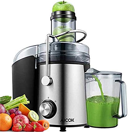 Juicer Aicok 1000W Powerful Juicer Machine Real 3’’ Whole Fruit and Vegetable Feeder Chute Juice Extractor, Dual Speeds Centrifugal Juicer, Anti-drip, Stainless Steel and BPA Free