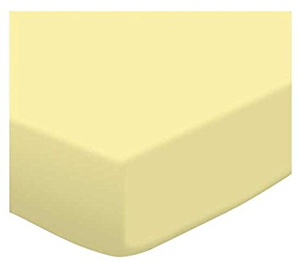 SheetWorld Fitted Pack N Play (Graco Square Playard) Sheet - Soft Yellow Jersey Knit - Made In USA