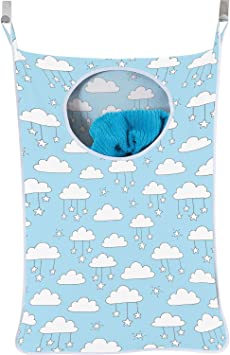 Urban Mom Hanging Laundry Hamper Baby Boy - Blue Clouds