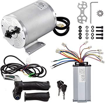 BestEquip 2000W 48V Brushless Motor Kit 42A 4300RPM High Speed Electric Scooter Motor with Mounting Bracket,Speed Controller,Throttle,Keylock Bicycle Motorcycle Mid Drive Motor