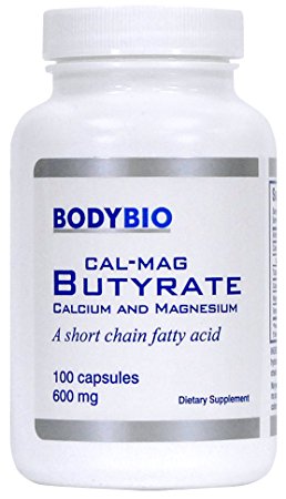 BodyBio - Cal-Mag Butyrate, Calcium & Magnesium 600mg, 100 Capsules