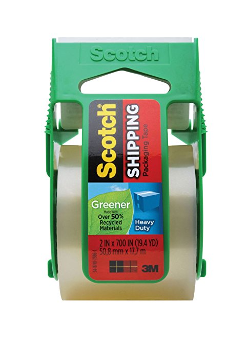 Scotch Heavy Duty Shipping Packaging Tape 142G, 1.88 x 700 Inches, Greener (142G)