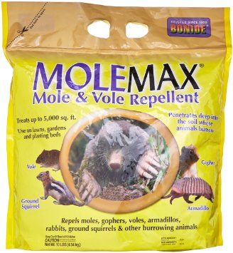Bonide 692150 Mole Max and Vole Repellent Granules, 10-Pound