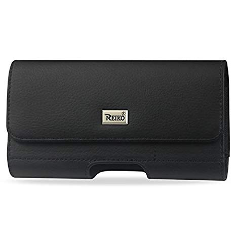 Reiko Horizontal Pouch with Card Holder Belt Clip for iPhone 6/6s - Retail Packaging - Black - HP500B-562804BK