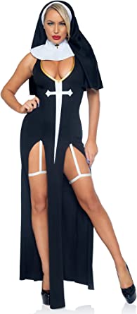 Leg Avenue Women's 3 Pc Sultry Sinner Costume With Dress, Collar, Head Piece