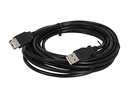 Nippon Labs USB-15-MF-BK 15-Feet USB 2.0 M/F Extension Cable, Black