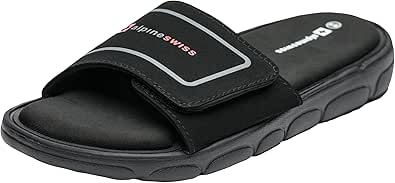 Alpine Swiss Gabe Mens Memory Foam Slide Sandals Adjustable Comfort Athletic Slide RUNS SMALL ORDER 1 SIZE LARGER