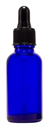 Premium Vials B123-14 Boston Round Glass Bottle with Dropper, 1/2 oz Capaciy, Blue (Pack of 14)
